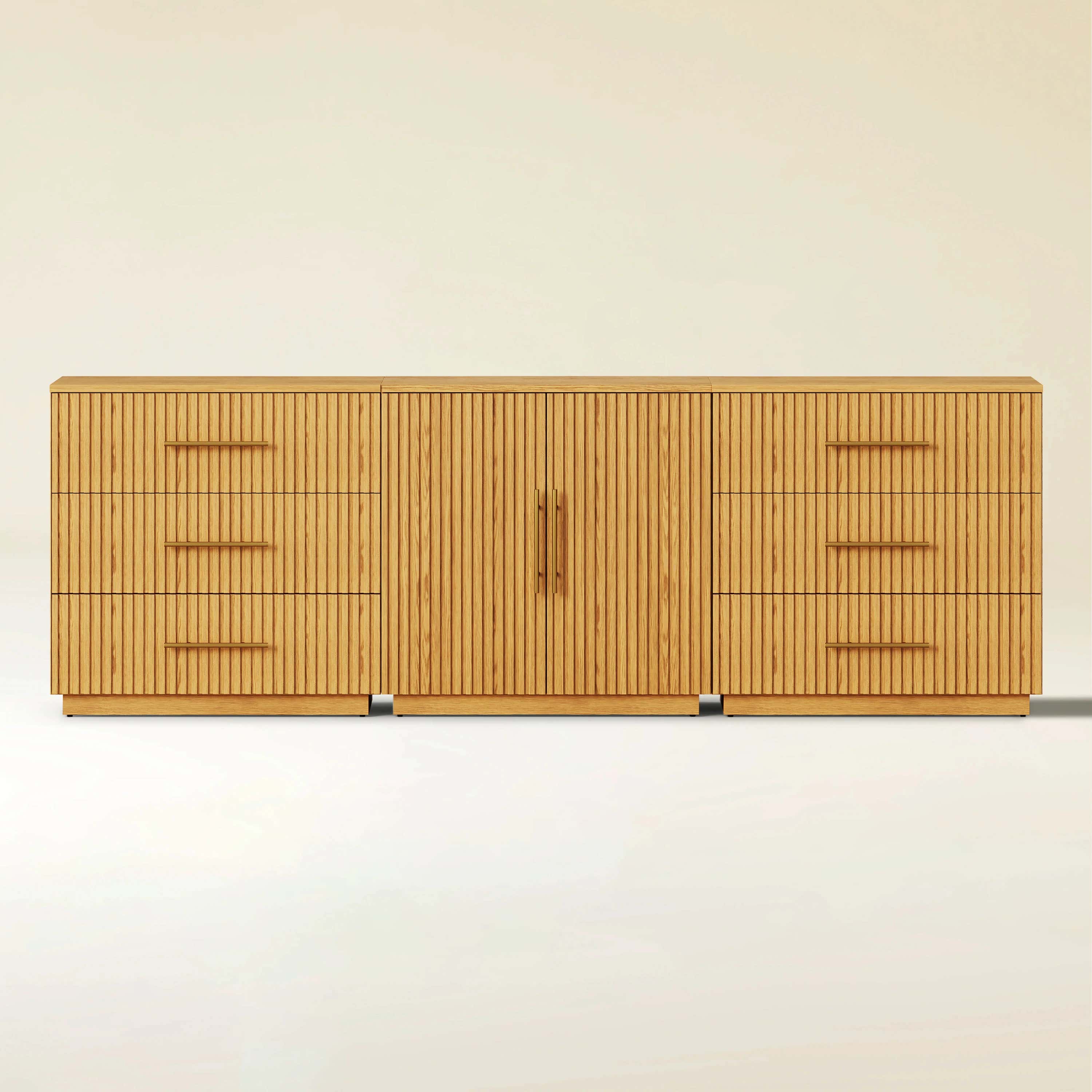 Holt Oak Modular Media Console (Set of 3)