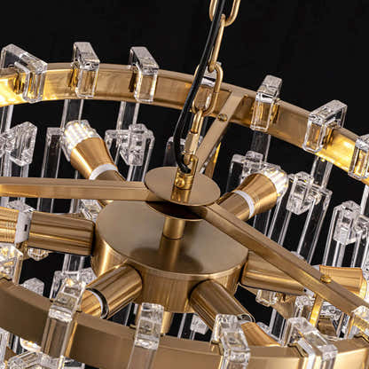 Catenzia Crystal Tiered Round Chandelier 19"D