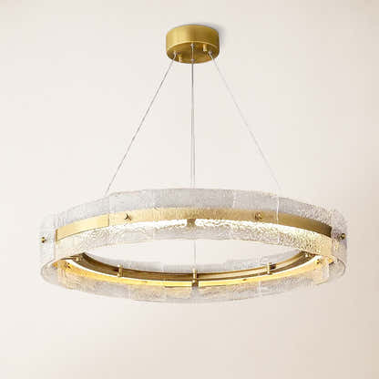 Glaciara Glass Round Chandelier 32"D
