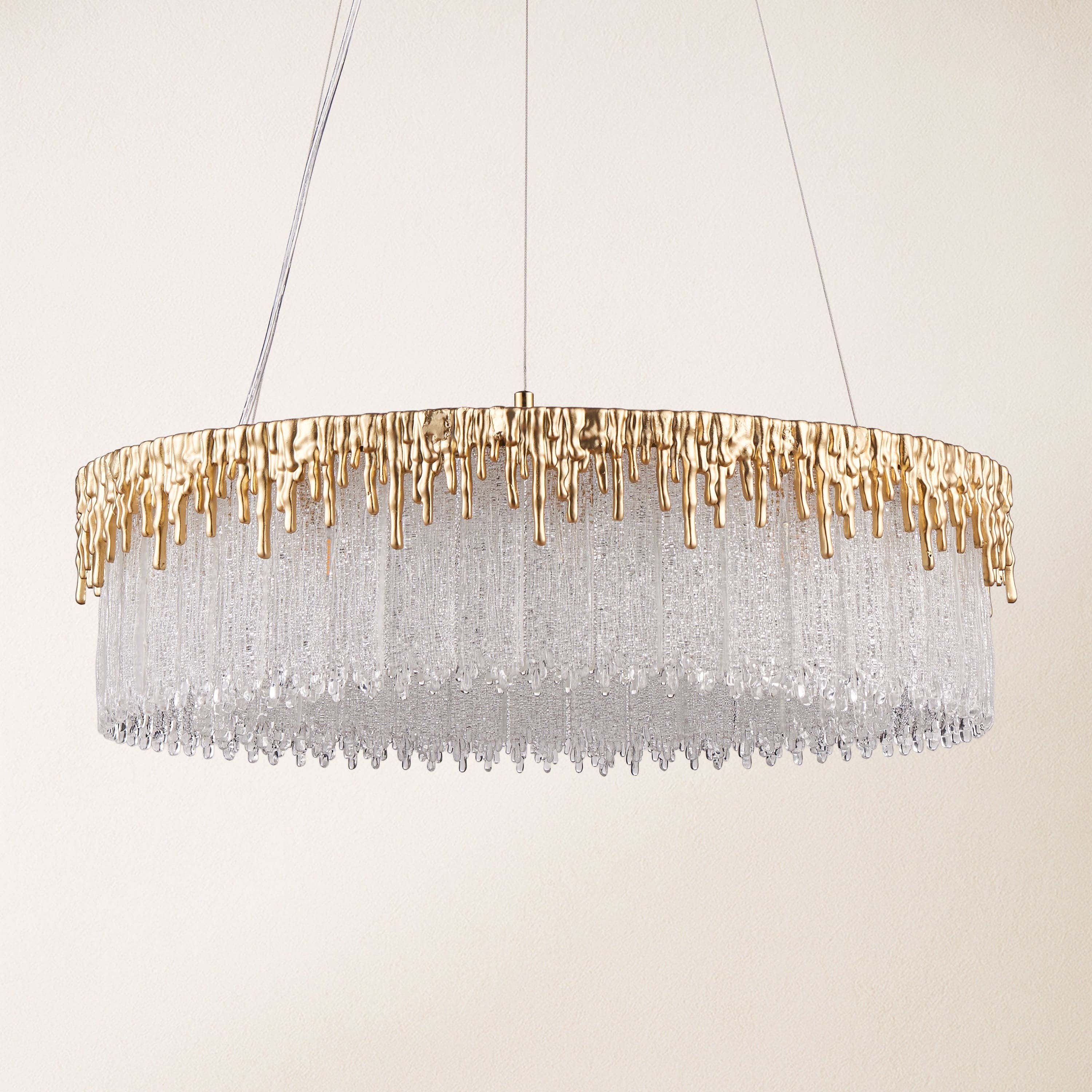 Rheo Crystal Glass Round Chandelier 24"D