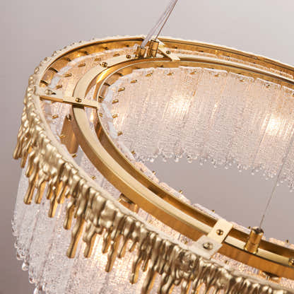 Rheo Crystal Glass Round Chandelier 24"D