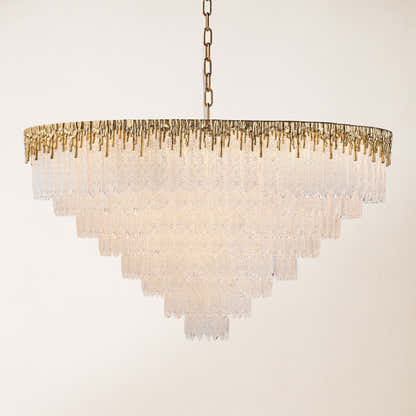 Rheo Tiered Crystal Glass Round Chandelier 36"D