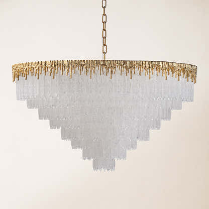 Rheo Tiered Crystal Glass Round Chandelier 36"D