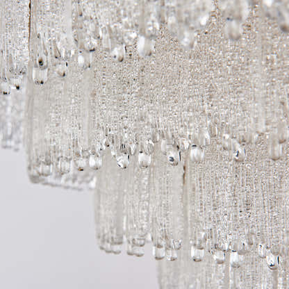 Rheo Tiered Crystal Glass Round Chandelier 36"D