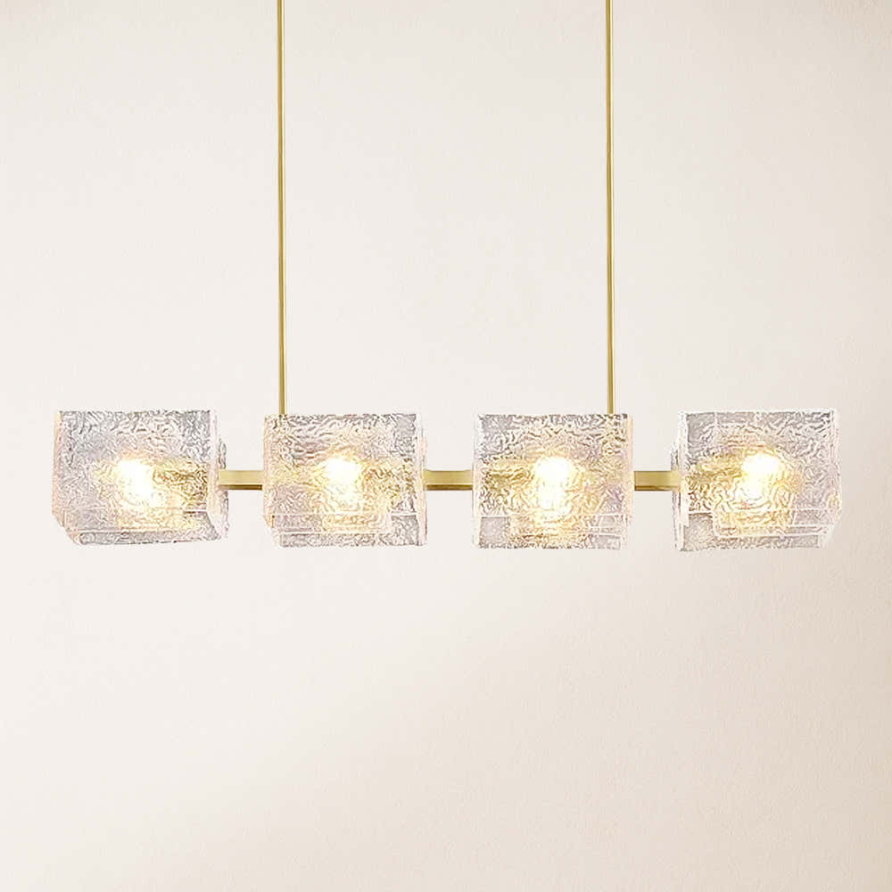 Vitreolith Glass Linear Chandelier 41"W
