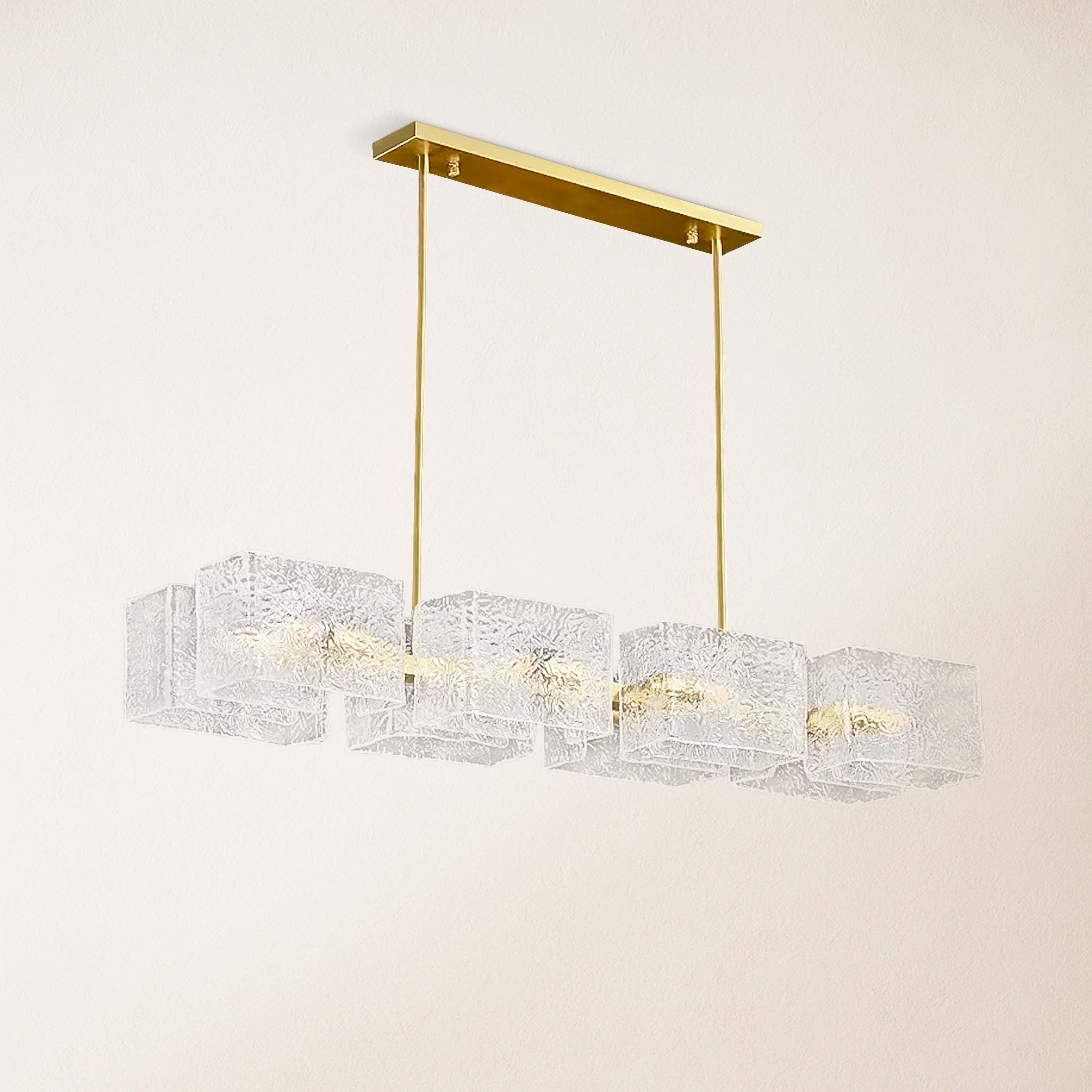 Vitreolith Glass Linear Chandelier 39"W