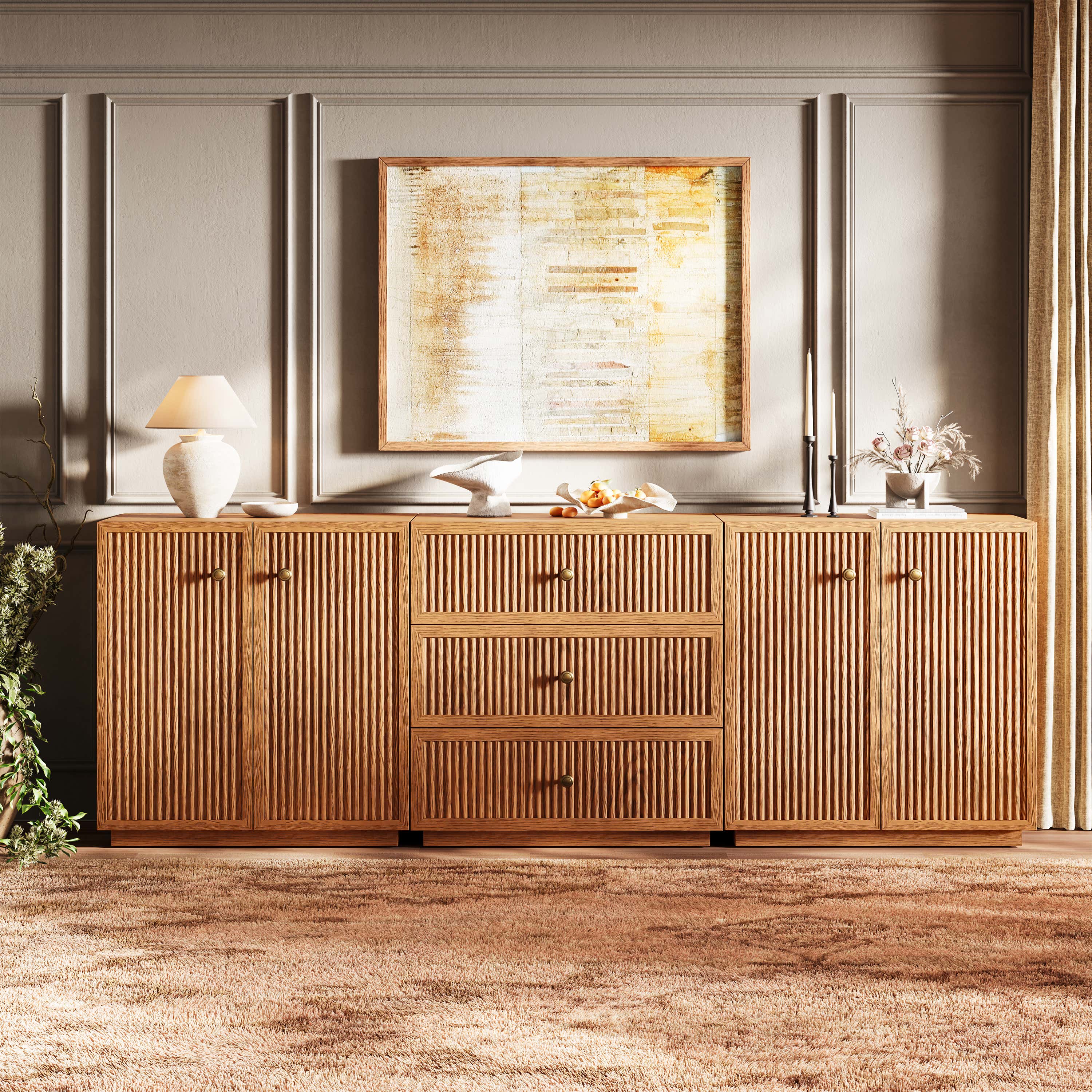 Avery Oak Modular Sideboard 90"W