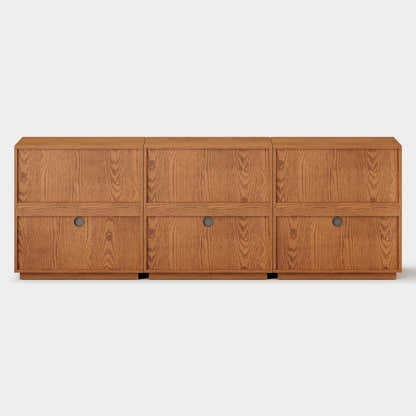 Avery Oak Modular Media Console 90"W(Set of 3)
