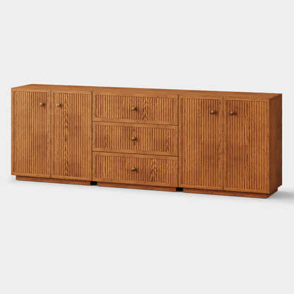 Avery Oak 3-Drawer Media Console 90"W