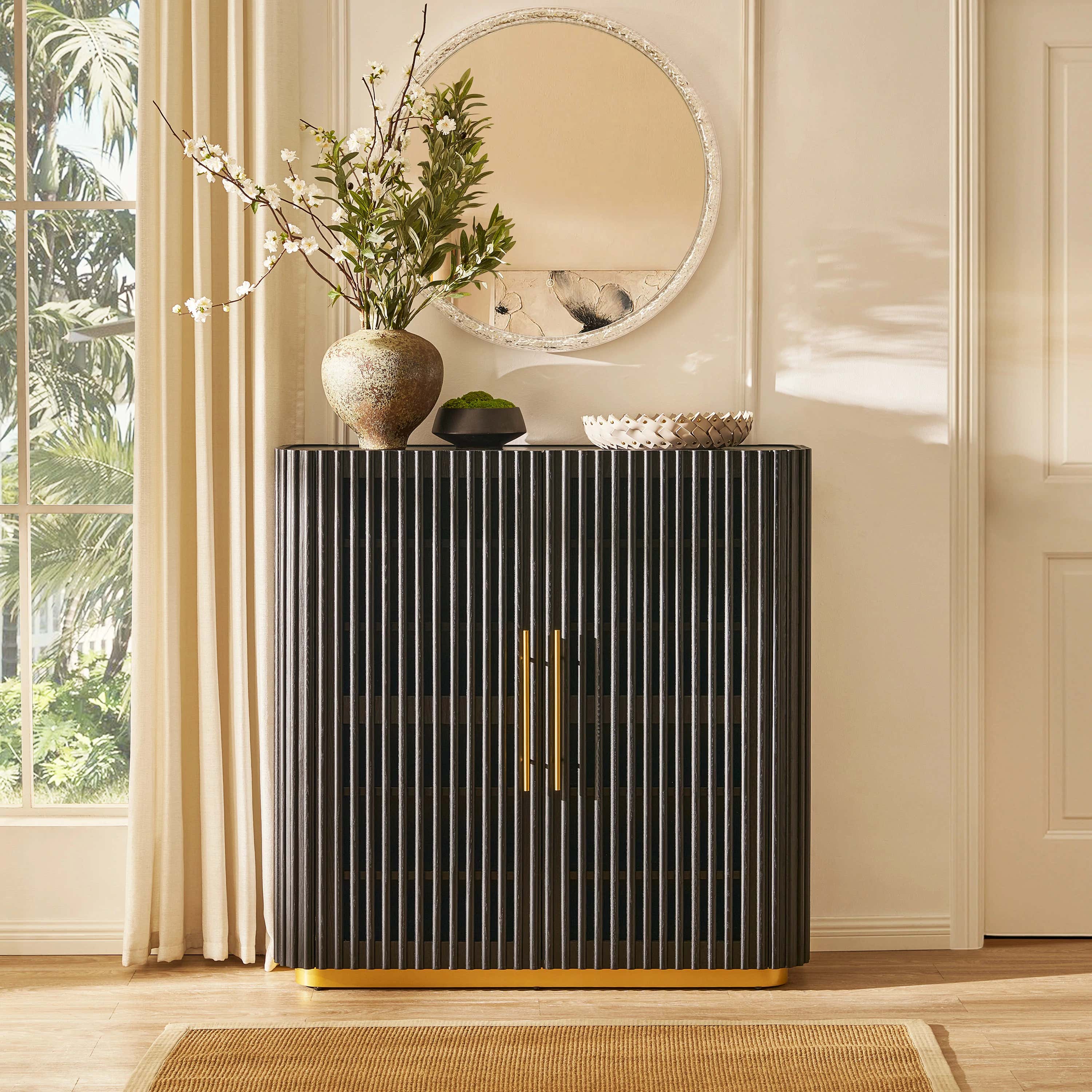 Holton 47"H Oak Storage Cabinet