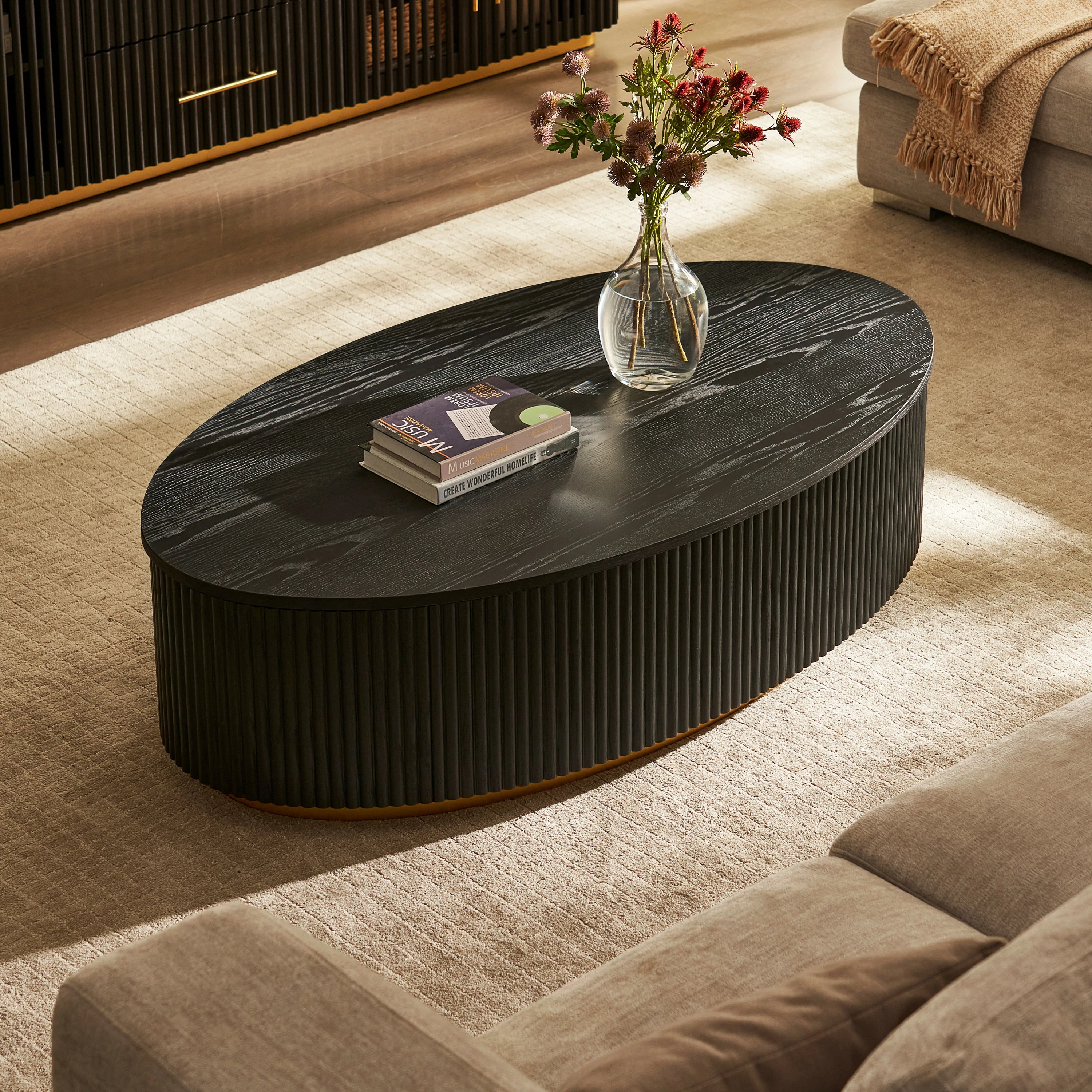 Holton 55.12"W Oak Coffee Table