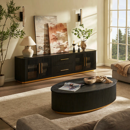 Holton 55.12"W Oak Coffee Table