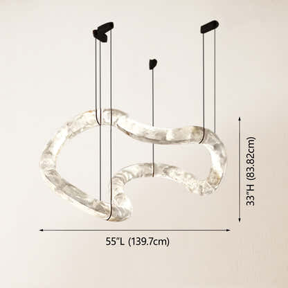 Infinity Symmetrical Alabaster Chandelier 55.5"#Finish_Gold