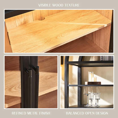 Alvar Arched Bookcase with Cabinet