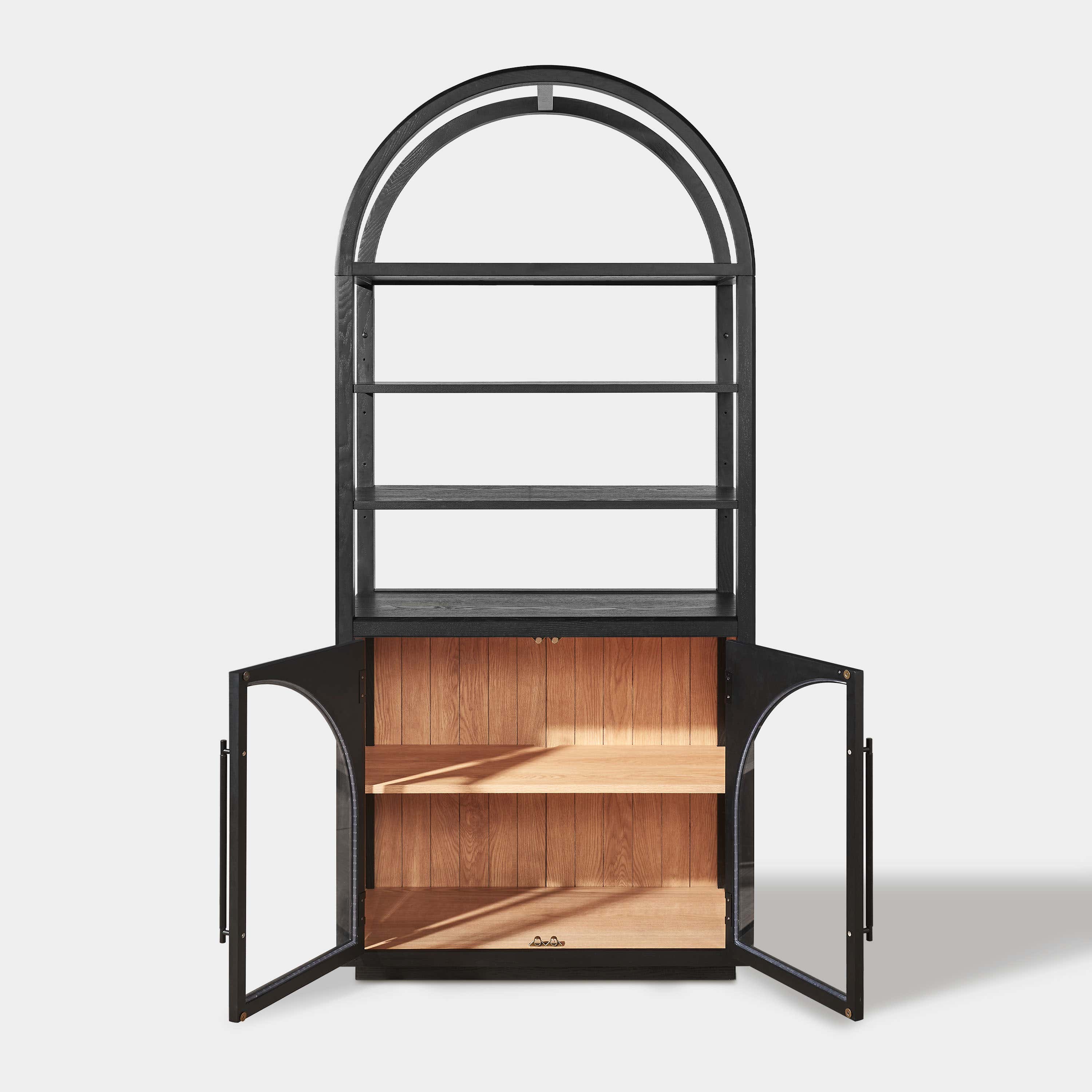 Alvar Arched Bookcase with Cabinet