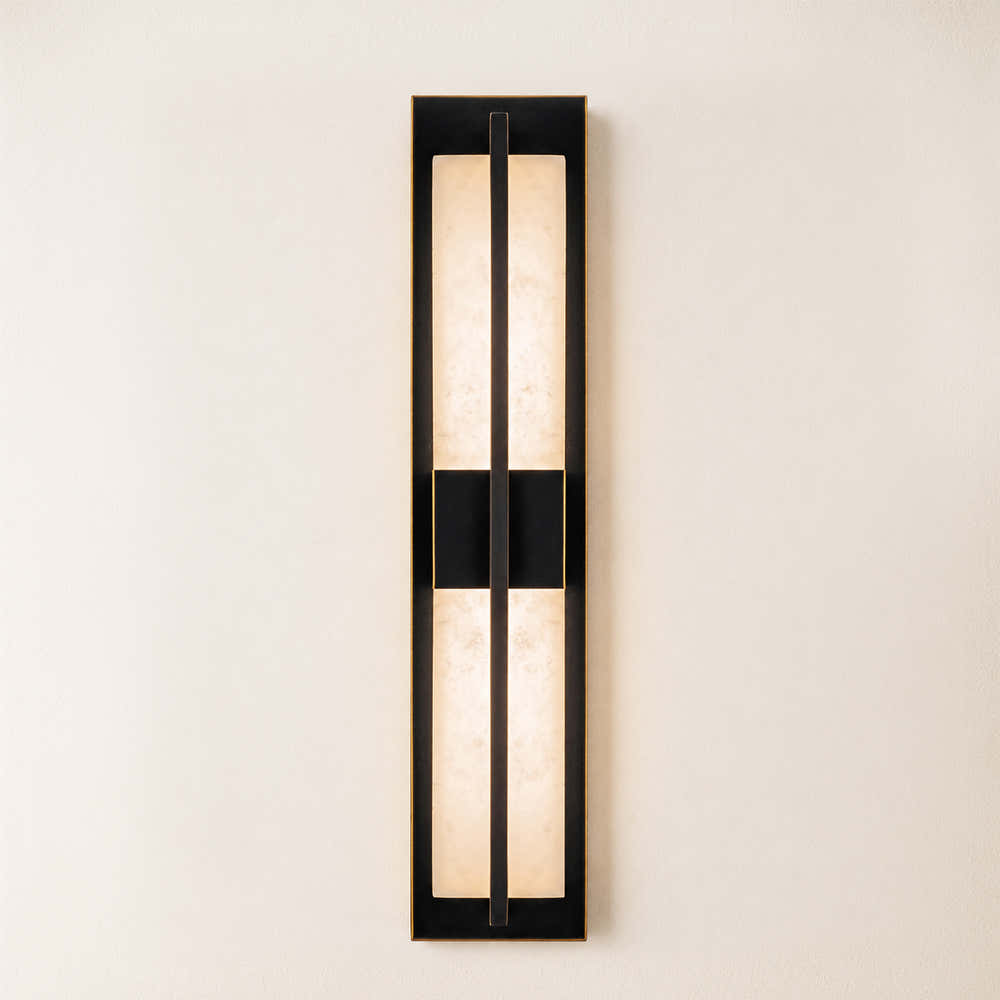 Caelum Alabaster Cuboid Wall Sconce