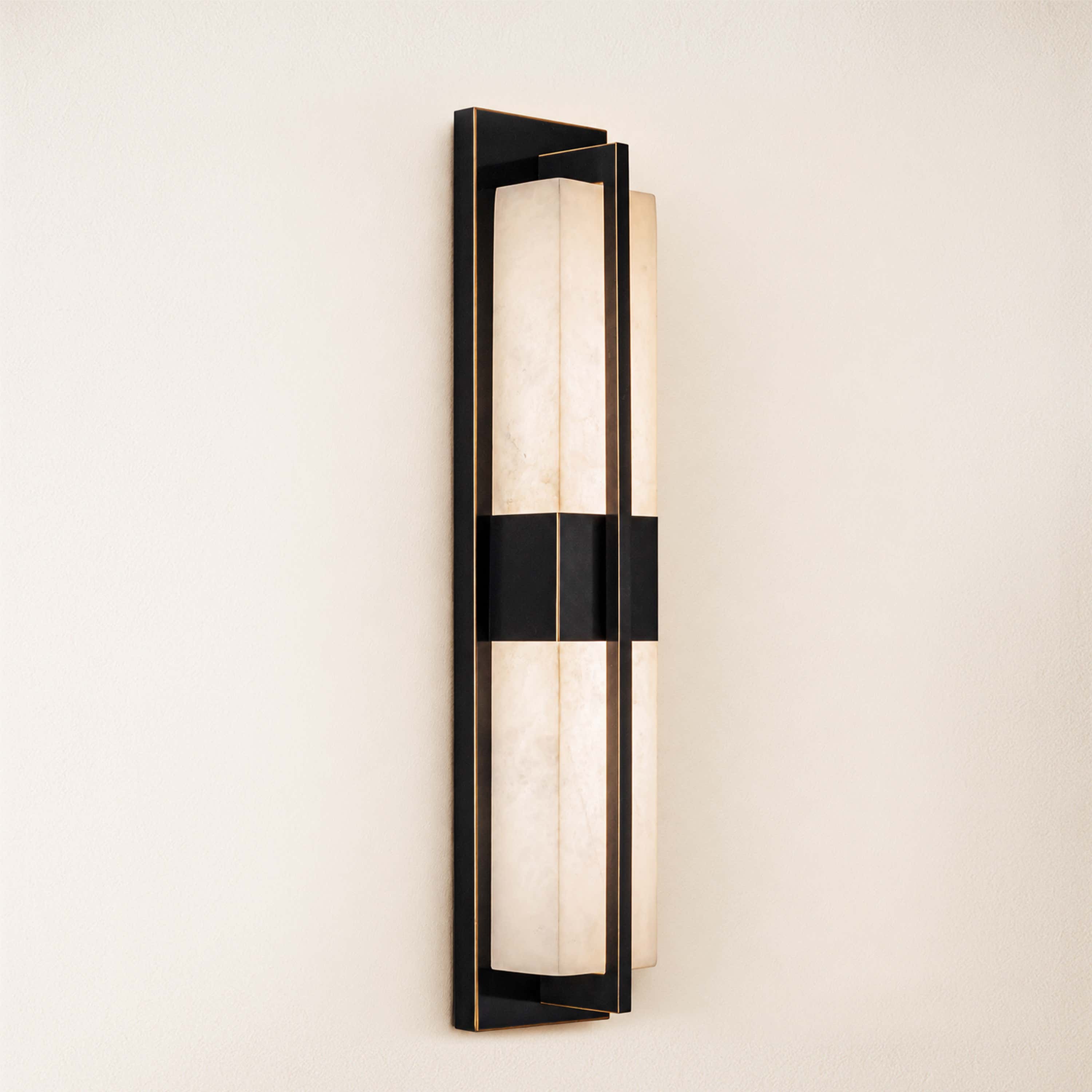 Caelum Alabaster Cuboid Wall Sconce