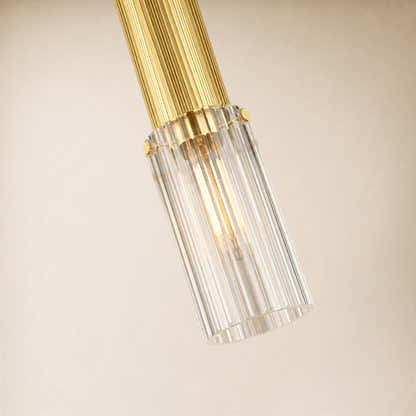 Briar Ribbed Glass Cylinder Pendant 12"H