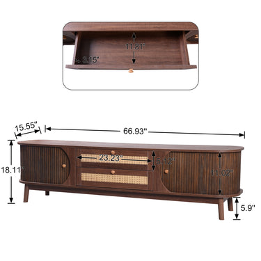 MARIS RATTAN MEDIA CONSOLE 64"