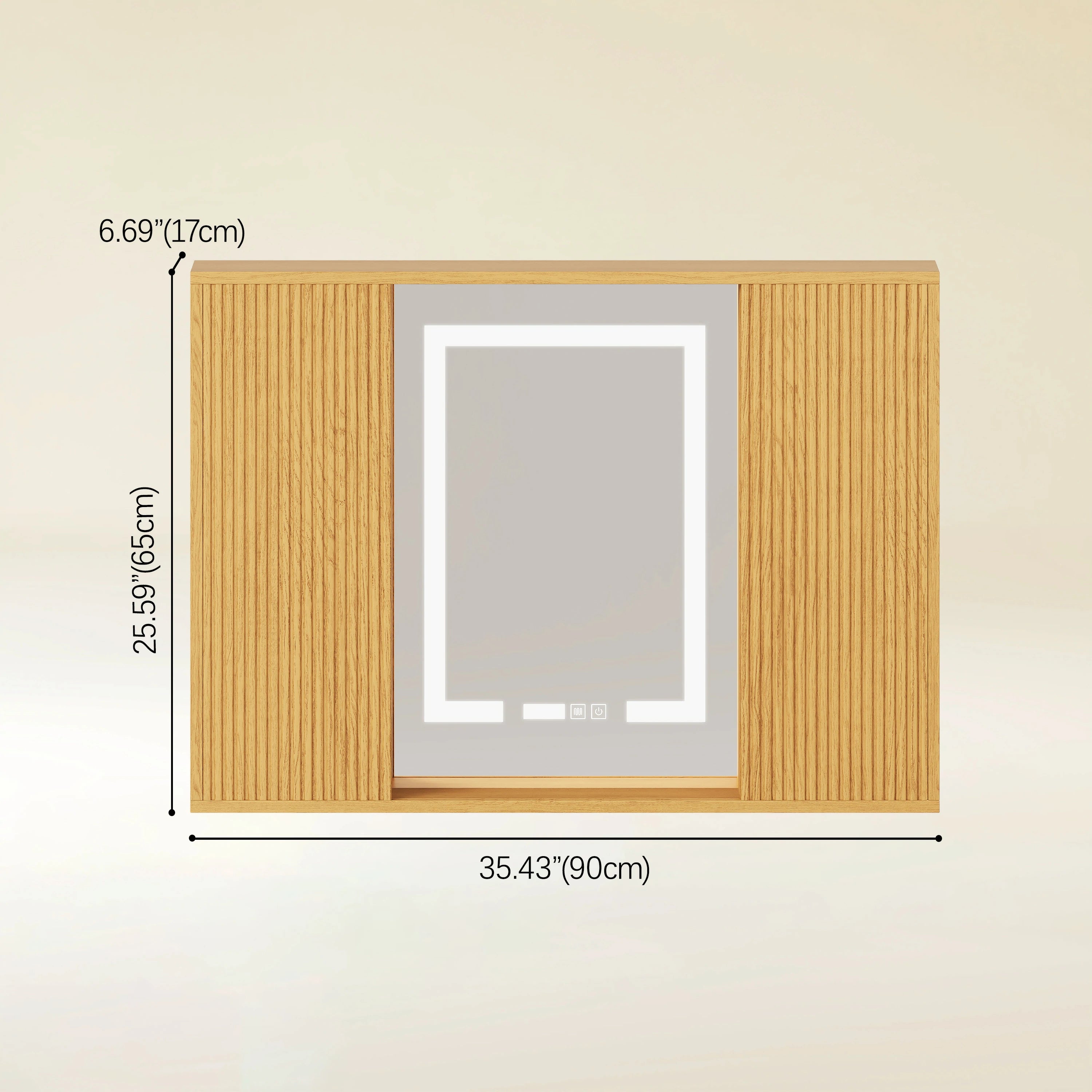 Isla Oak Bathroom Wall Mirror And Vanity Set