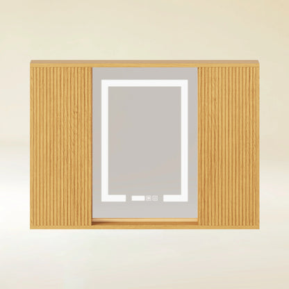 Isla Oak Bathroom Wall Mirror And Vanity Set