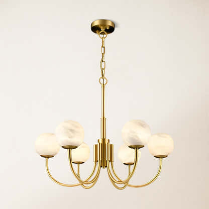 Modern Alabaster Round Art Chandelier 31.5"D#Finish_Gold
