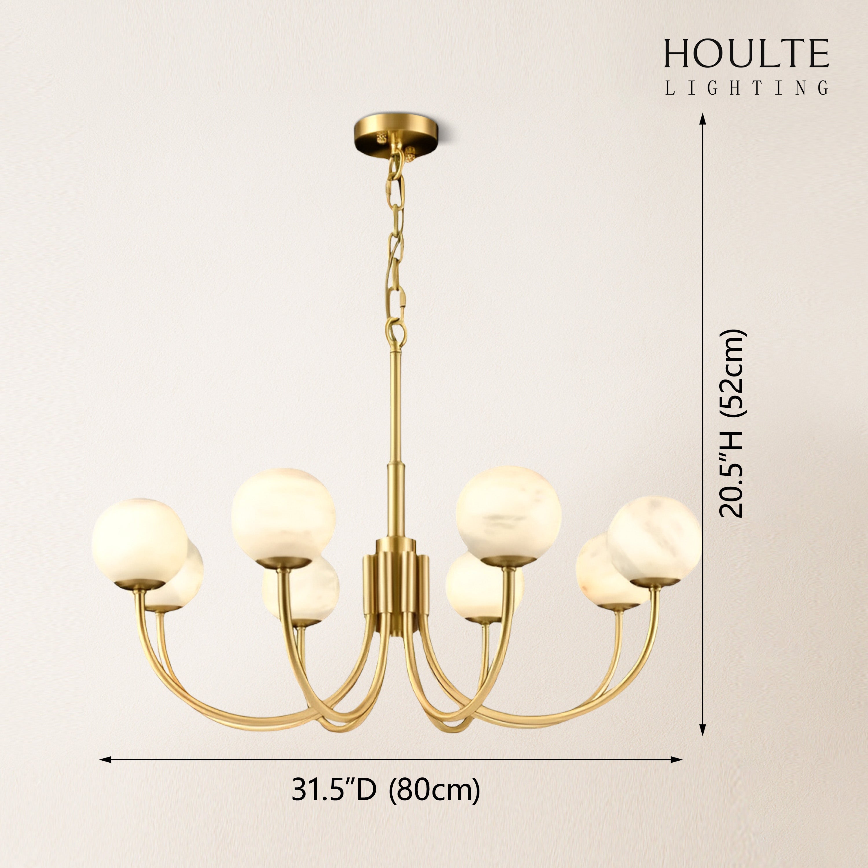 Modern Alabaster Round Art Chandelier 31.5"D