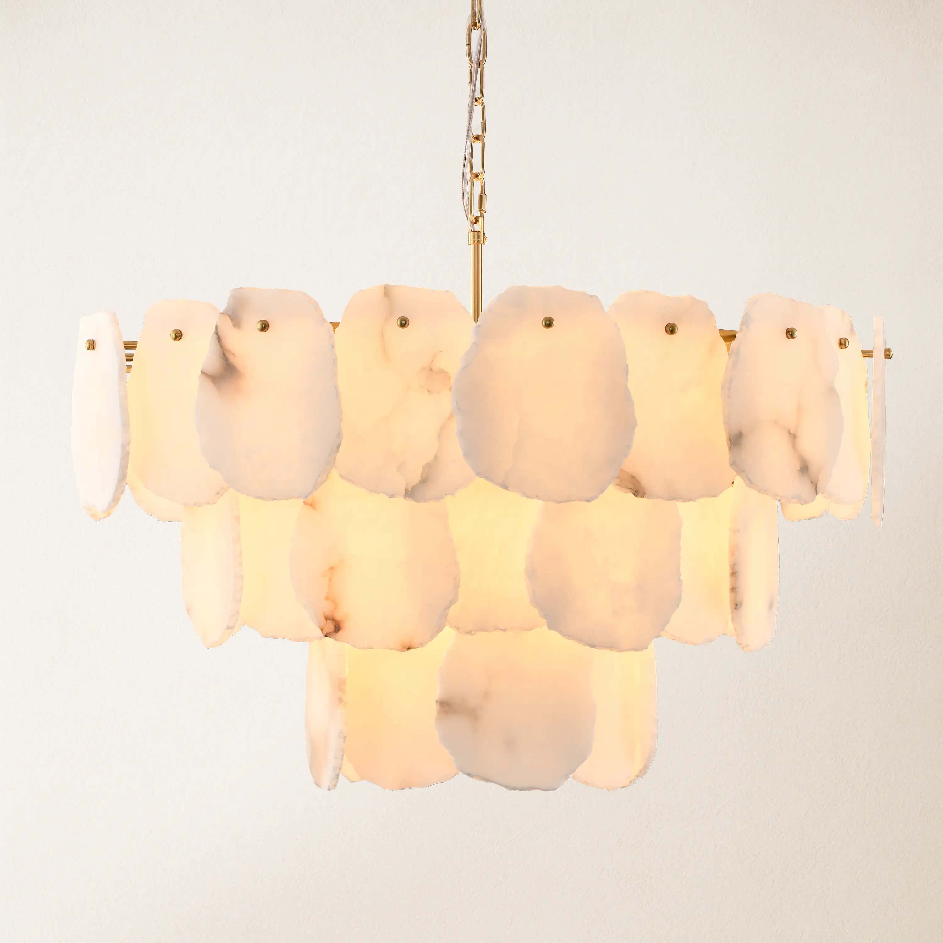 Moira Alabaster Multi-Tier Round Chandelier 32"D