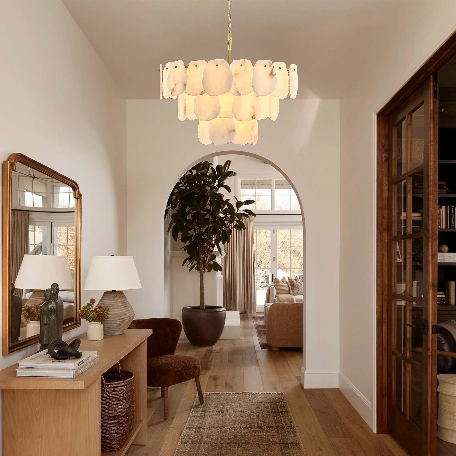 Moira Alabaster Multi-Tier Round Chandelier 32"D