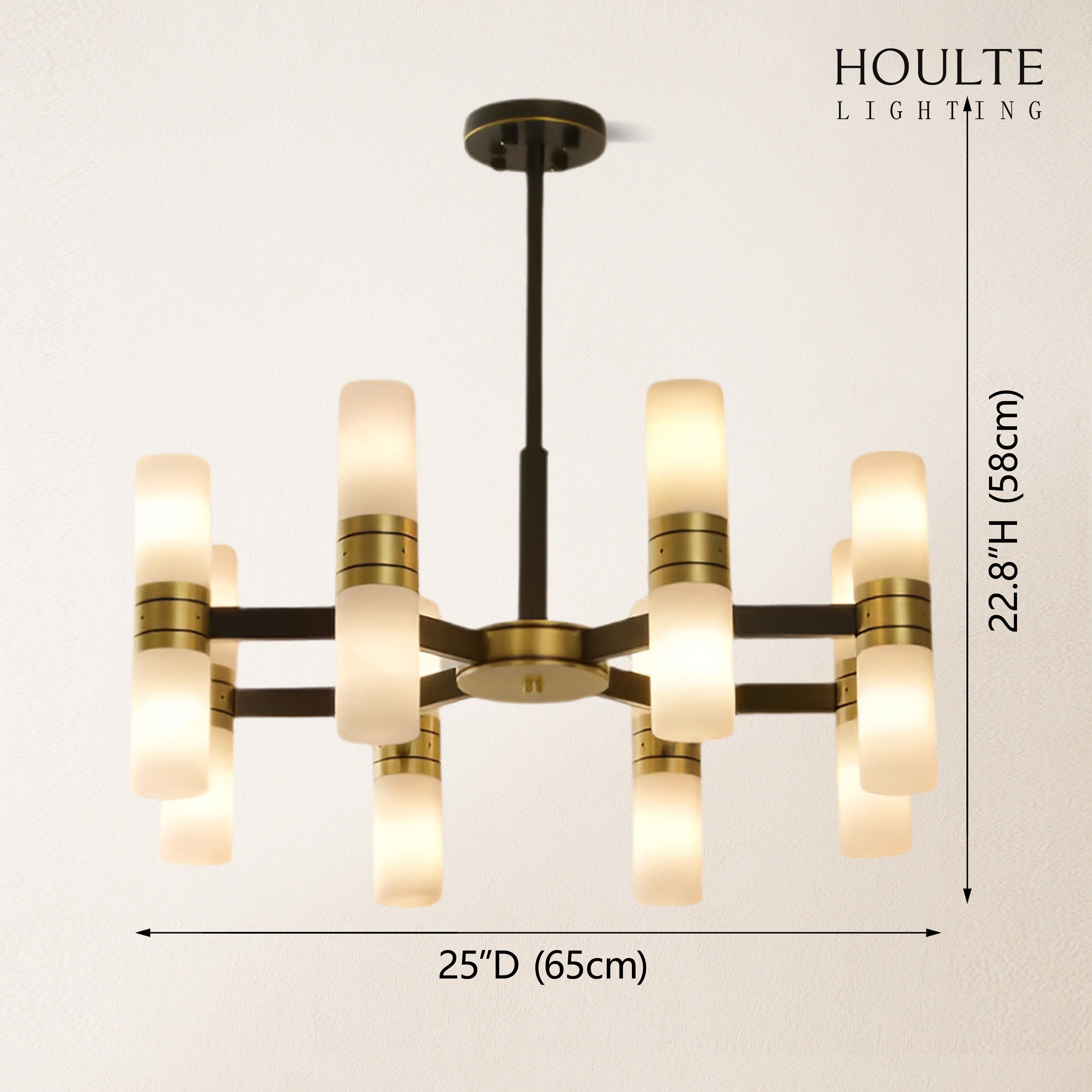 Moral Alabaster Round chandelier 25"D
