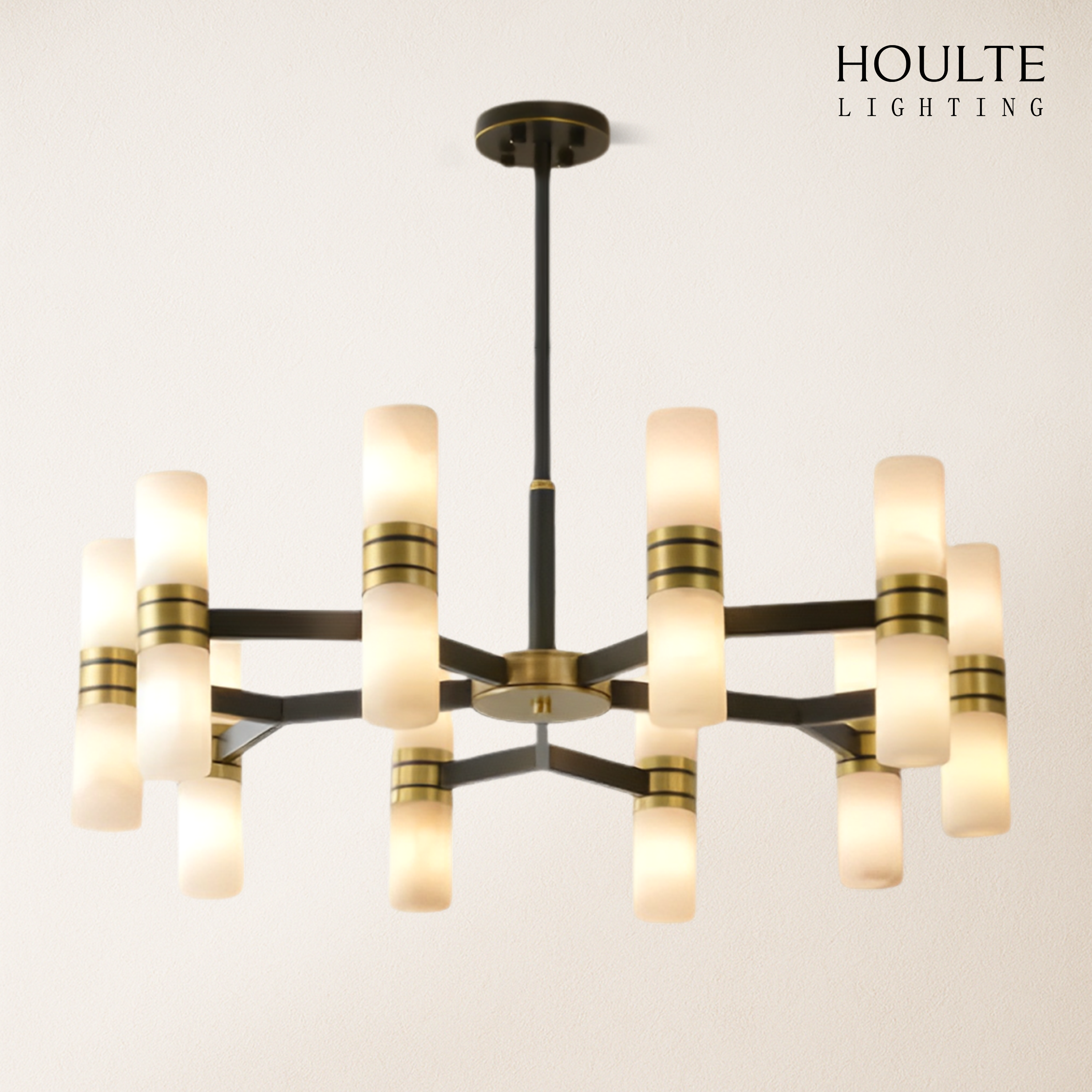 Moral Alabaster Round chandelier 33"D