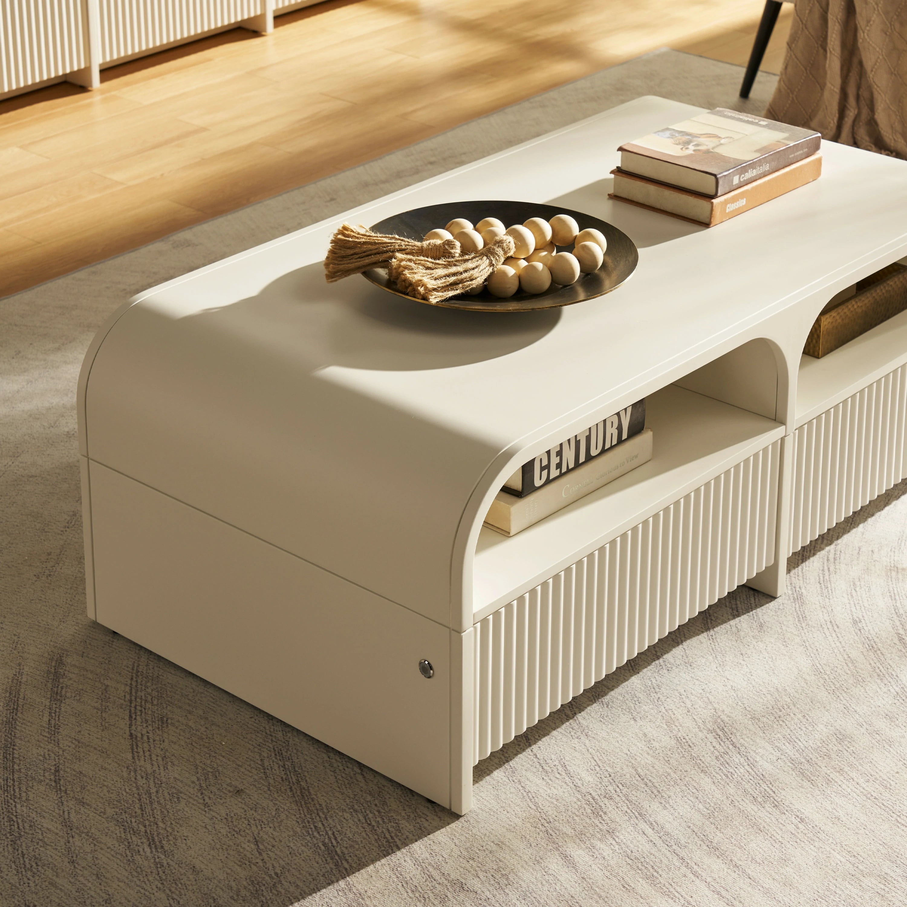 Naru Media Console and Coffee Table Set