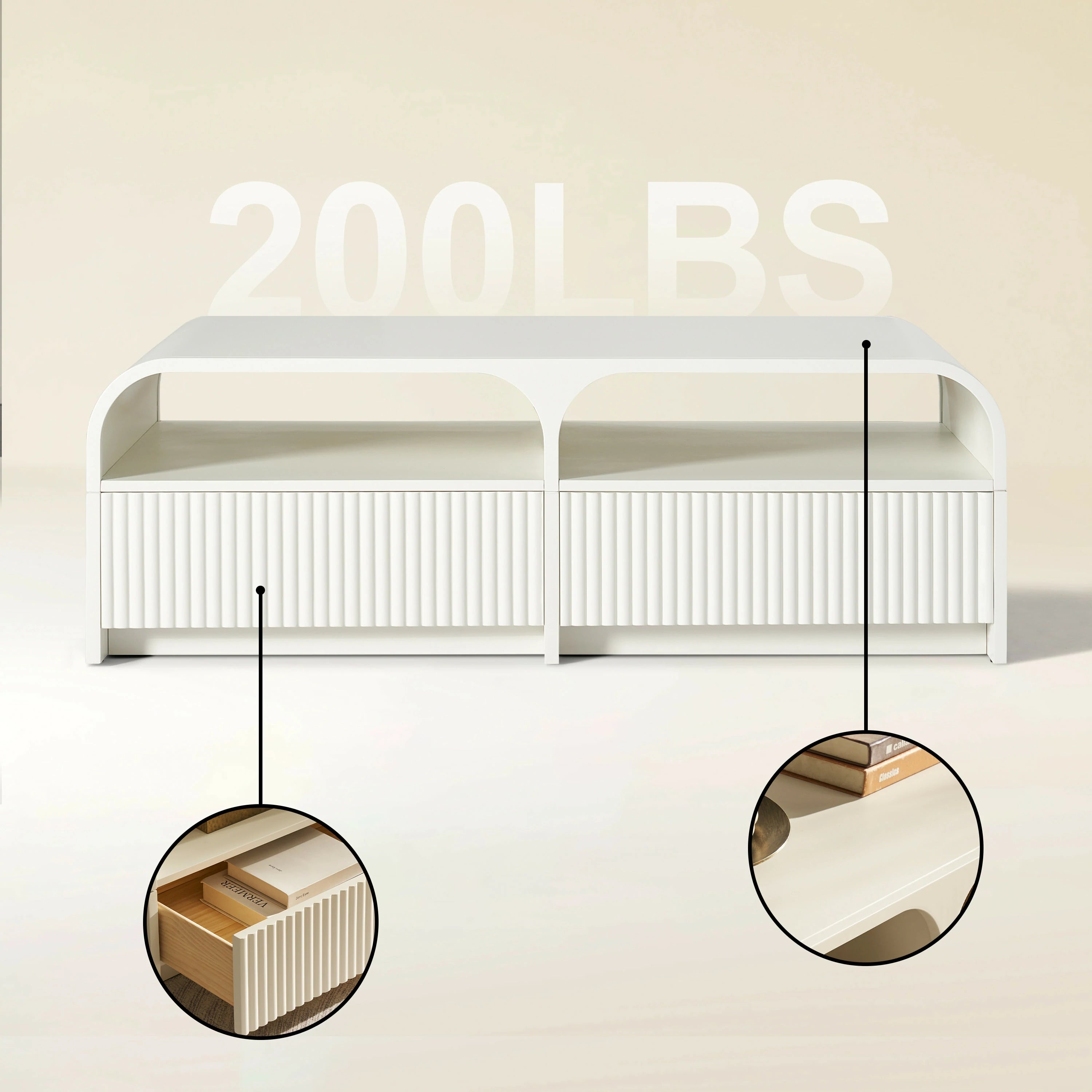 Naru Media Console and Coffee Table Set