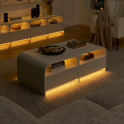 Naru Media Console and Coffee Table Set