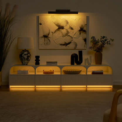 Naru Media Console and Coffee Table Set