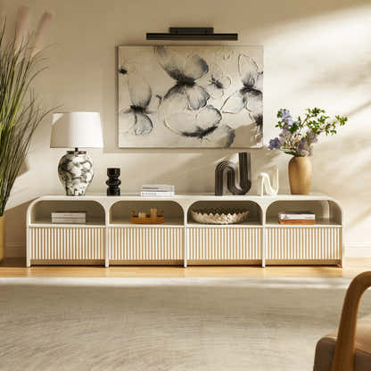 Naru Media Console and Coffee Table Set