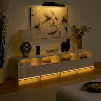 Naru Media Console and Coffee Table Set