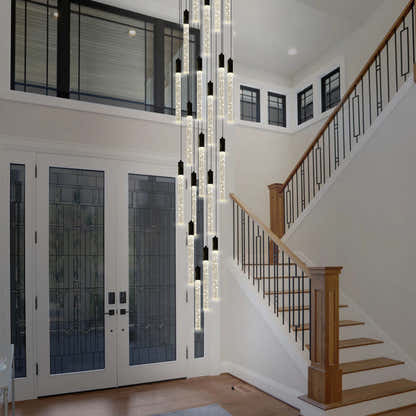 Nova Cascade Modern LED High Ceiling Chandelier 24"D