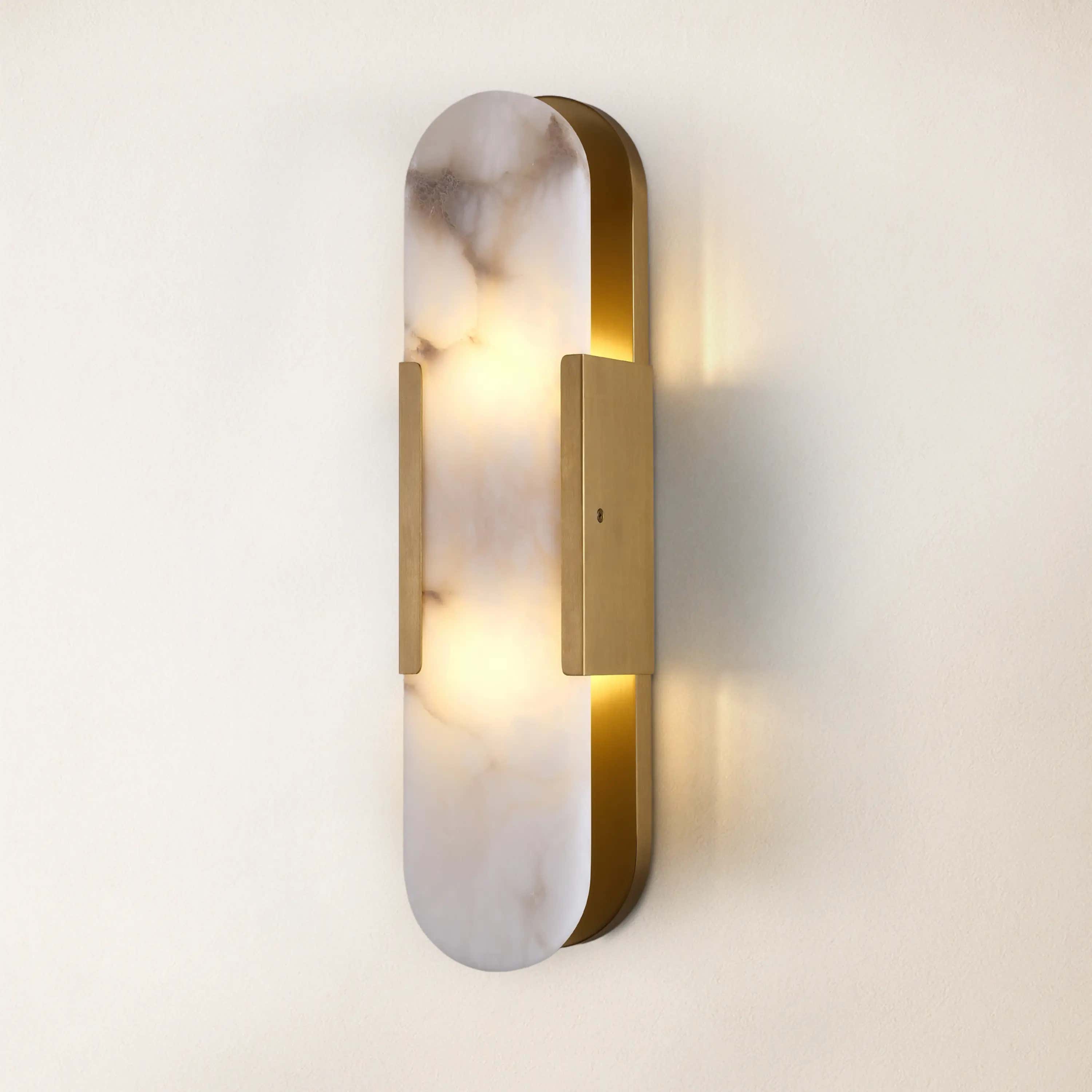 OpalEdge Alabaster Oval Wall Sconce 20"H#Finish_Gold
