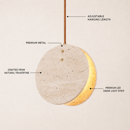 Xaloria Travertine Disc Pendant Light