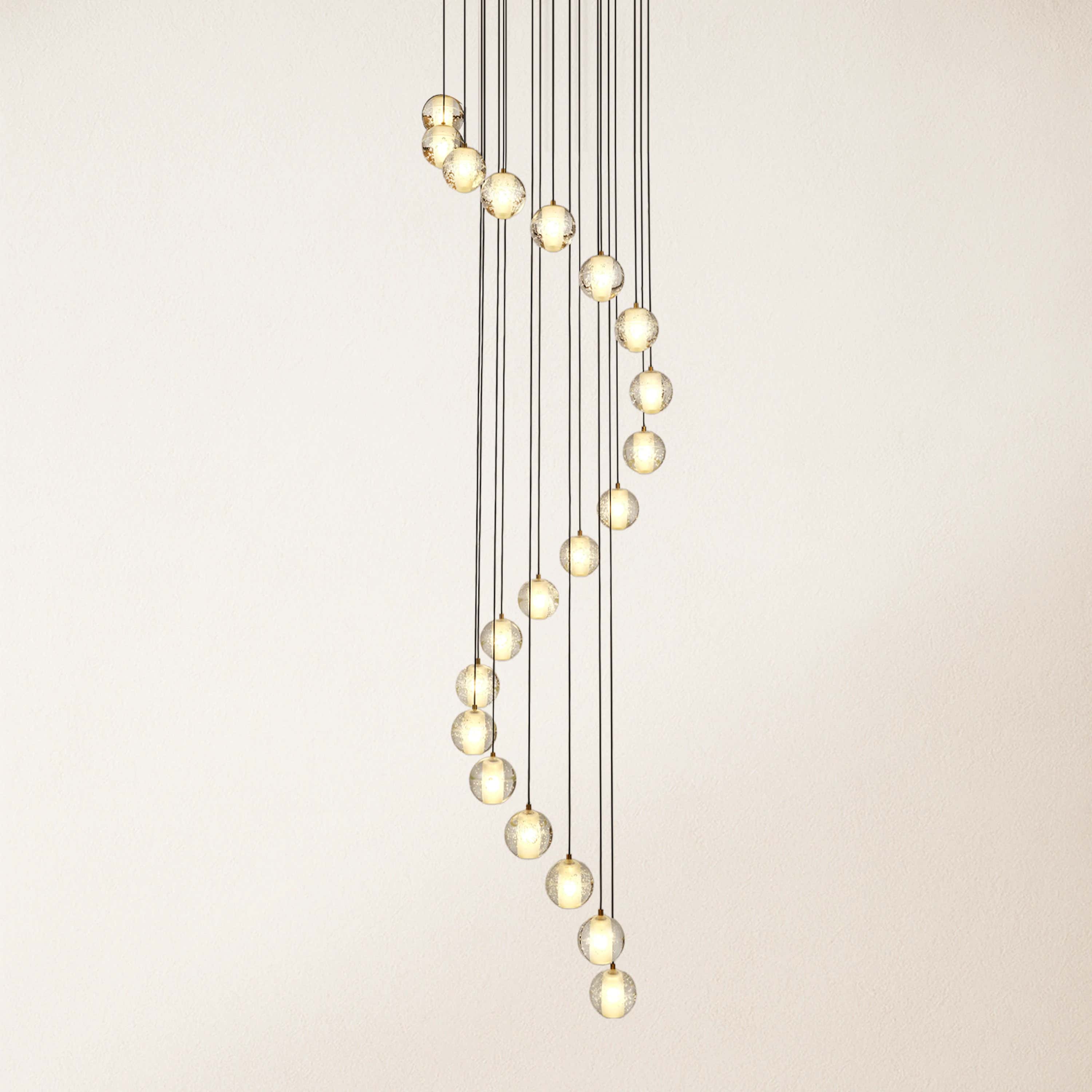 Pearl Ball Ceiling Round Chandelier 26"D#FinishGold