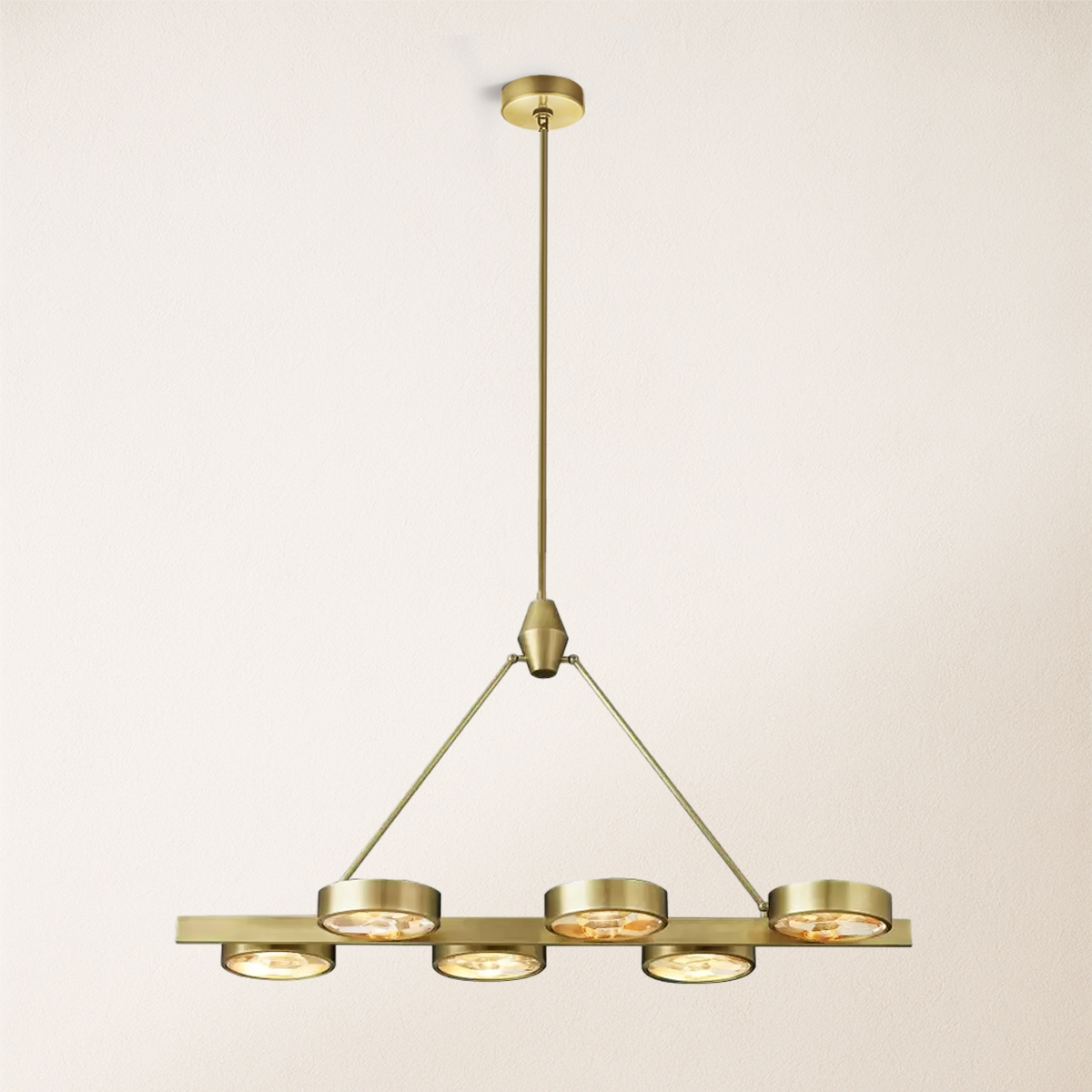 Armlo Rectangle Crystal Chandelier 54"W