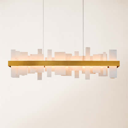 Nocturne Alabaster Rectangular Chandelier 48"
