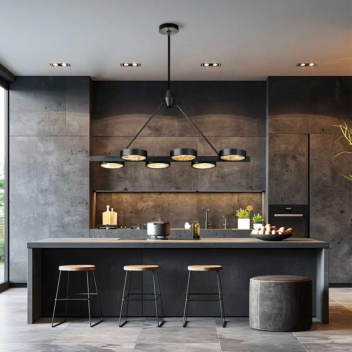 Armlo Rectangle Crystal Chandelier 54"W