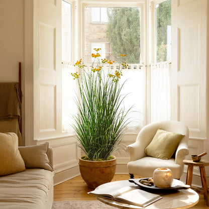 Artificial 18-Head Carrot Flower with Curved Onion Grass Bonsai  170cm H