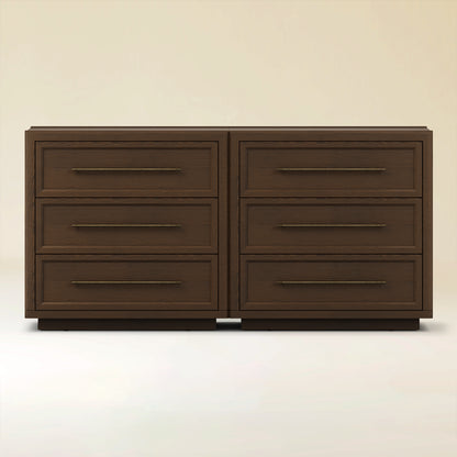 Alvar 63″ Oak 6-Drawer Chest(Set of 2)