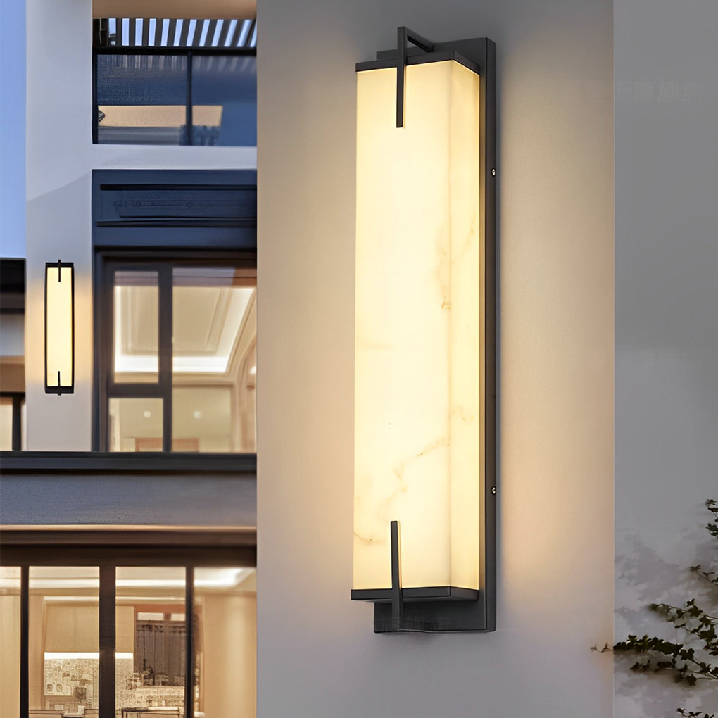 Noctilith Resin Rectangular Outdoor Wall Light