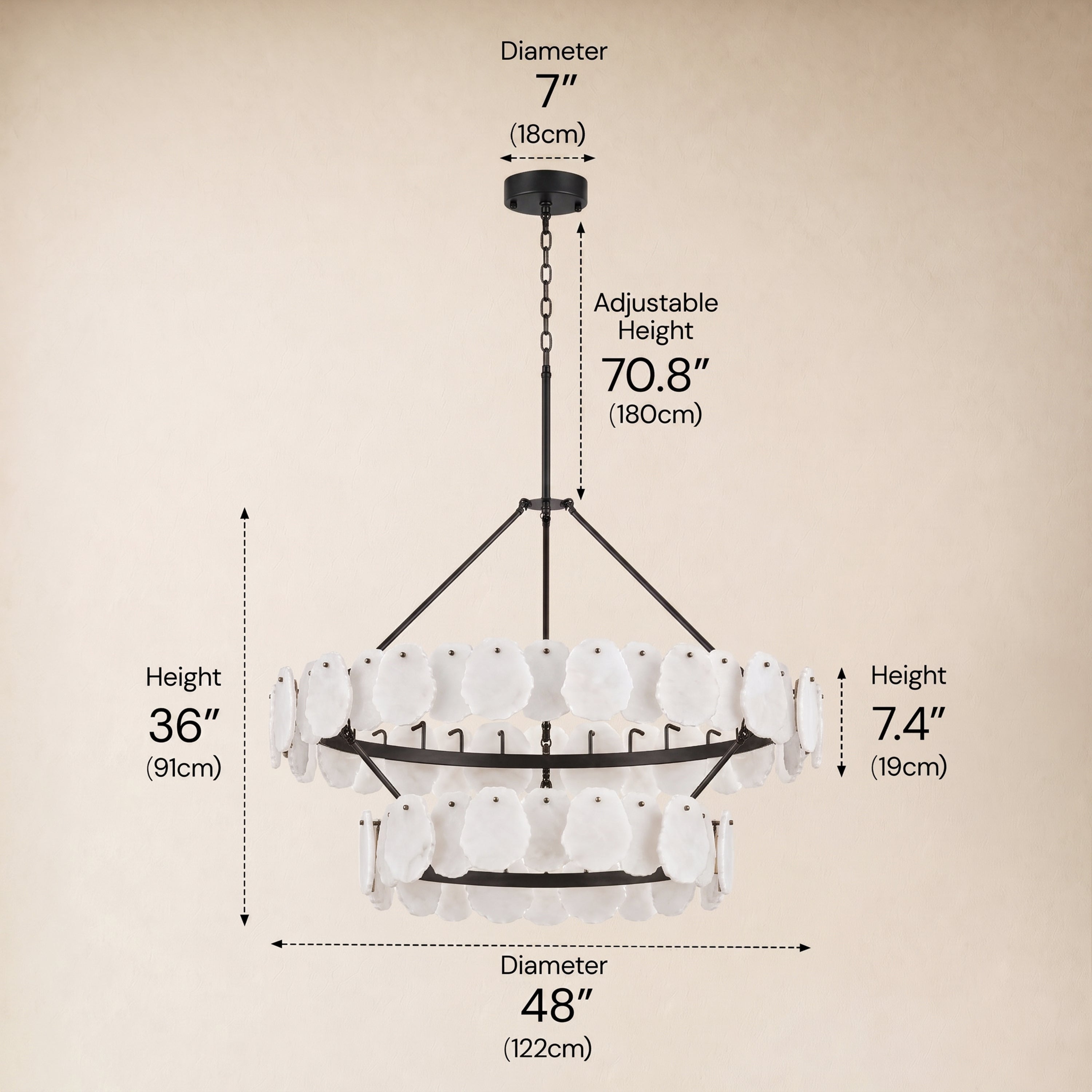 Moira Alabaster Custom Round Chandelier 48