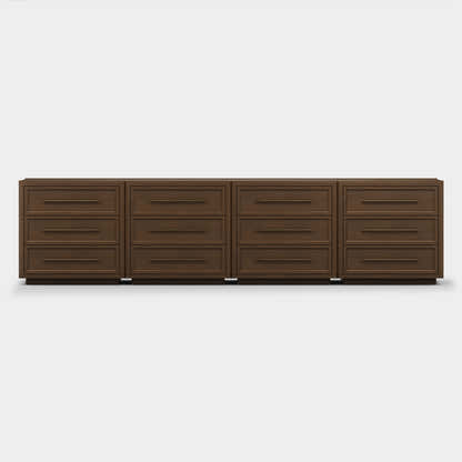 Alvar 126″ Oak 12-Drawer Chest(Set of 4)