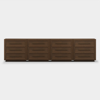 Alvar 126″ Oak 12-Drawer Chest(Set of 4)